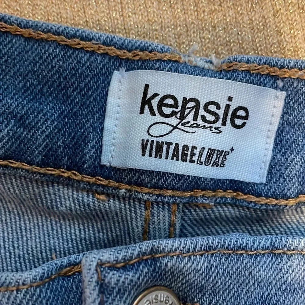 Kensie women’s jeans 32 14 vintage luxe cropped stretch ankle pants blue denim